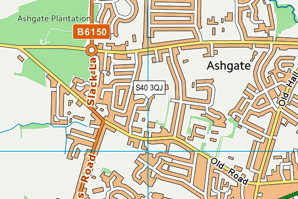 S40 3QJ map - OS VectorMap District (Ordnance Survey)