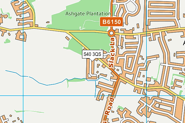 S40 3QS map - OS VectorMap District (Ordnance Survey)