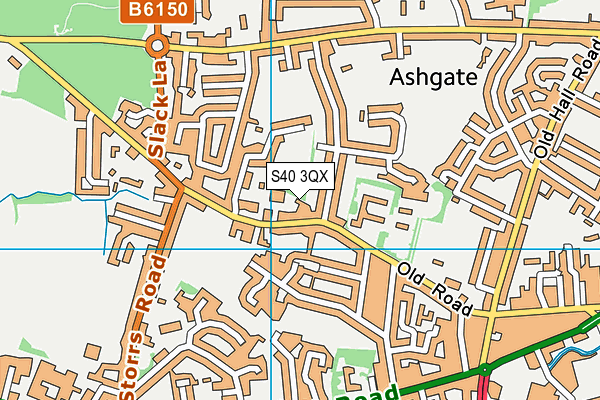 S40 3QX map - OS VectorMap District (Ordnance Survey)