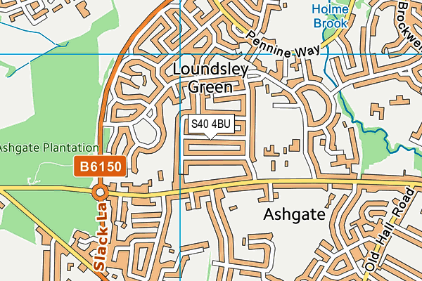 S40 4BU map - OS VectorMap District (Ordnance Survey)