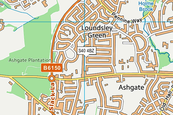 S40 4BZ map - OS VectorMap District (Ordnance Survey)