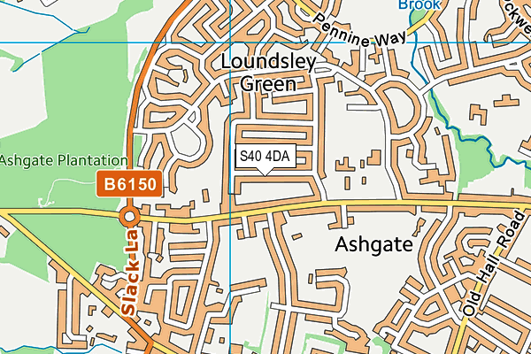 S40 4DA map - OS VectorMap District (Ordnance Survey)