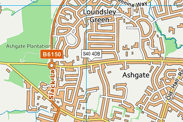 S40 4DB map - OS VectorMap District (Ordnance Survey)