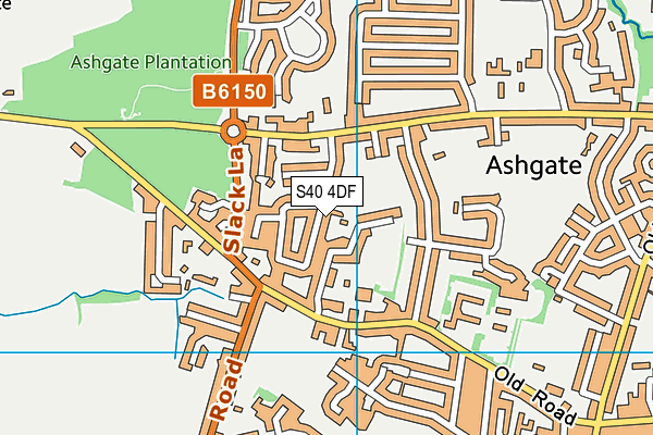 S40 4DF map - OS VectorMap District (Ordnance Survey)