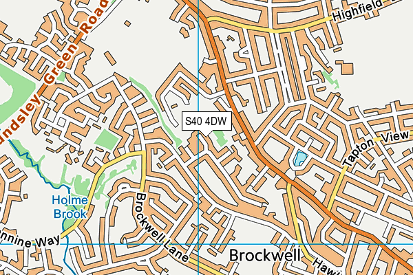 S40 4DW map - OS VectorMap District (Ordnance Survey)