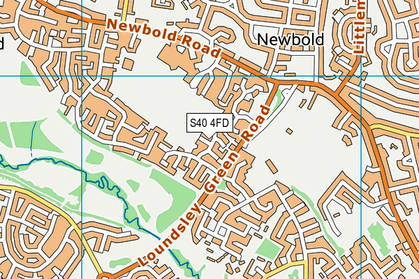 S40 4FD map - OS VectorMap District (Ordnance Survey)