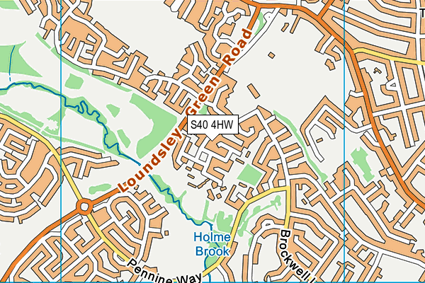 S40 4HW map - OS VectorMap District (Ordnance Survey)