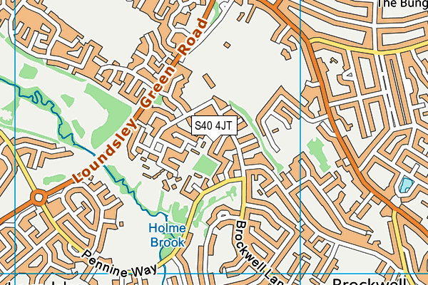 S40 4JT map - OS VectorMap District (Ordnance Survey)
