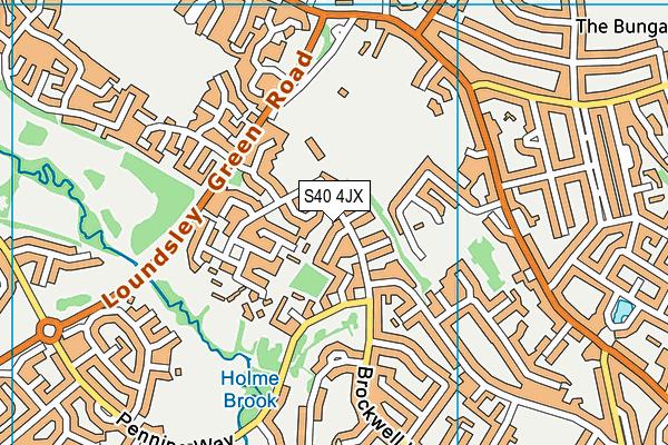 S40 4JX map - OS VectorMap District (Ordnance Survey)
