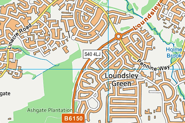 S40 4LJ map - OS VectorMap District (Ordnance Survey)