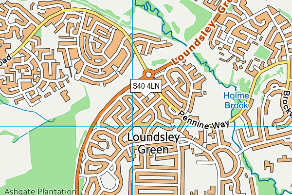 S40 4LN map - OS VectorMap District (Ordnance Survey)