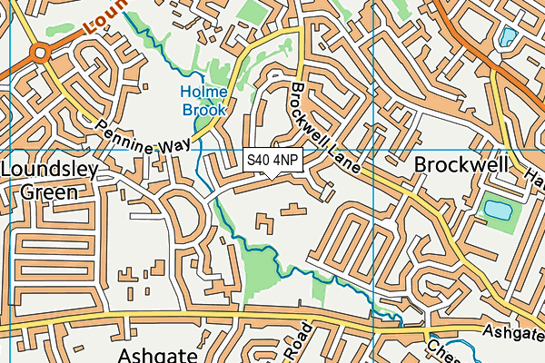 Brockwell Junior School map (S40 4NP) - OS VectorMap District (Ordnance Survey)