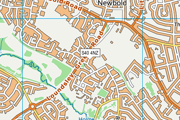 S40 4NZ map - OS VectorMap District (Ordnance Survey)
