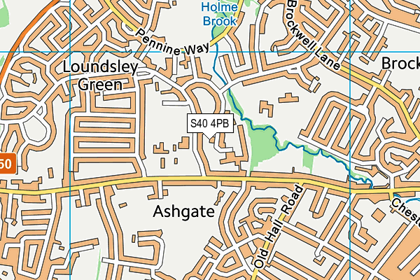 S40 4PB map - OS VectorMap District (Ordnance Survey)