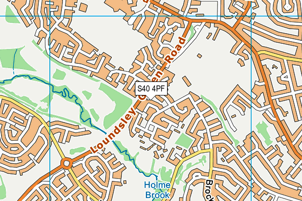 S40 4PF map - OS VectorMap District (Ordnance Survey)