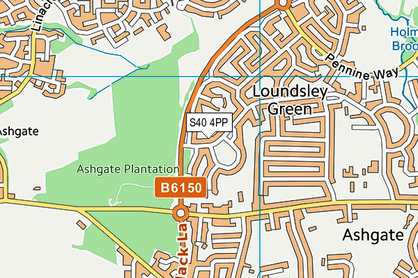 S40 4PP map - OS VectorMap District (Ordnance Survey)