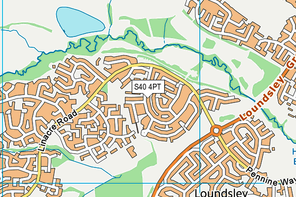 S40 4PT map - OS VectorMap District (Ordnance Survey)