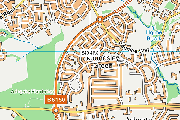 S40 4PX map - OS VectorMap District (Ordnance Survey)