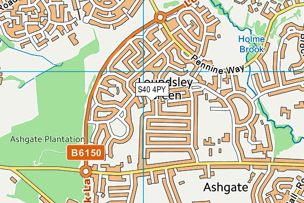S40 4PY map - OS VectorMap District (Ordnance Survey)