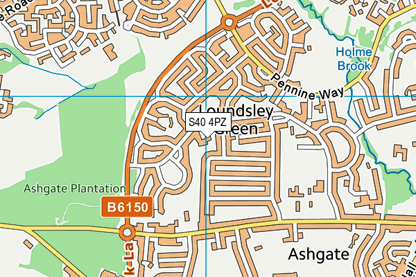 S40 4PZ map - OS VectorMap District (Ordnance Survey)