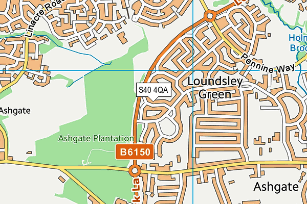 S40 4QA map - OS VectorMap District (Ordnance Survey)