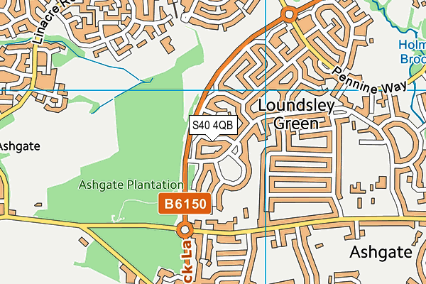 S40 4QB map - OS VectorMap District (Ordnance Survey)