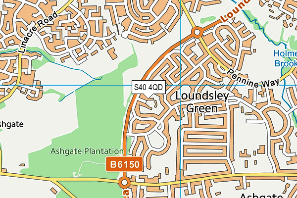 S40 4QD map - OS VectorMap District (Ordnance Survey)