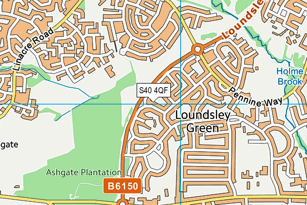 S40 4QF map - OS VectorMap District (Ordnance Survey)