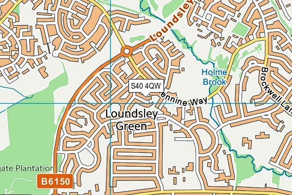S40 4QW map - OS VectorMap District (Ordnance Survey)