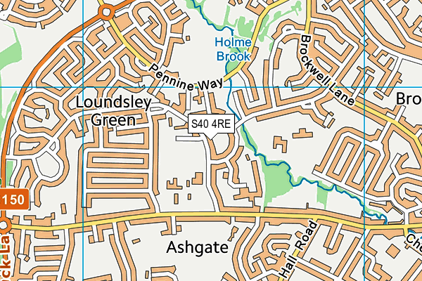 S40 4RE map - OS VectorMap District (Ordnance Survey)
