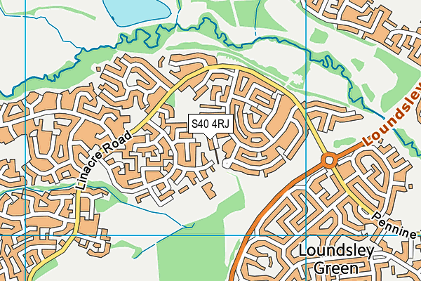 S40 4RJ map - OS VectorMap District (Ordnance Survey)