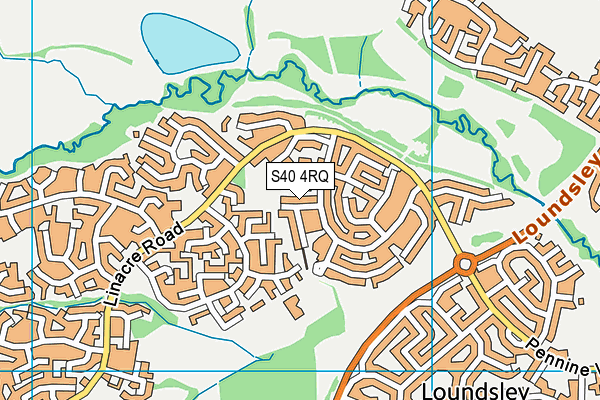S40 4RQ map - OS VectorMap District (Ordnance Survey)