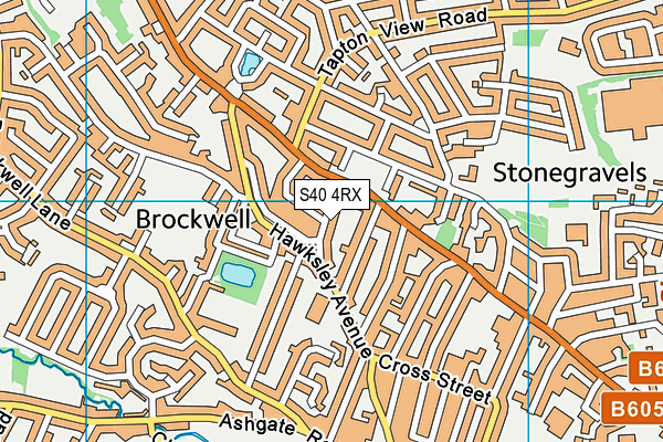 S40 4RX map - OS VectorMap District (Ordnance Survey)