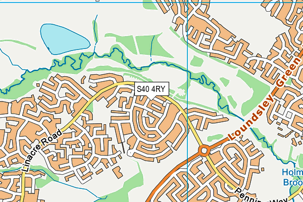 S40 4RY map - OS VectorMap District (Ordnance Survey)