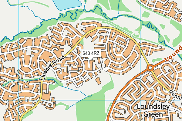 S40 4RZ map - OS VectorMap District (Ordnance Survey)