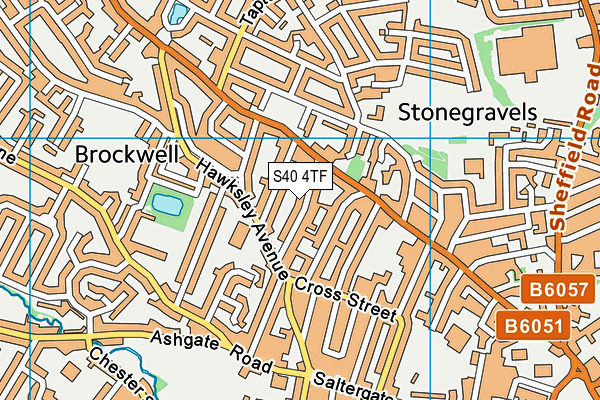 S40 4TF map - OS VectorMap District (Ordnance Survey)