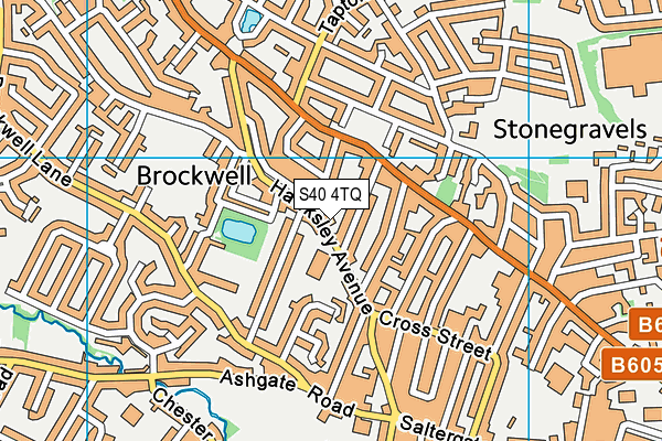 S40 4TQ map - OS VectorMap District (Ordnance Survey)