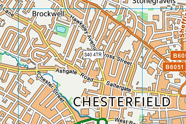 S40 4TR map - OS VectorMap District (Ordnance Survey)