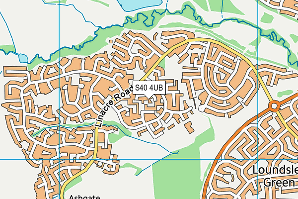 S40 4UB map - OS VectorMap District (Ordnance Survey)