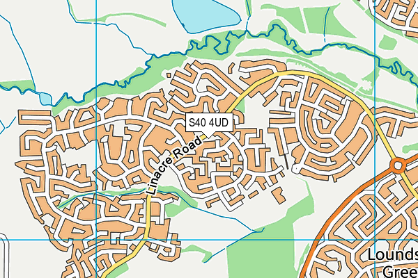 S40 4UD map - OS VectorMap District (Ordnance Survey)