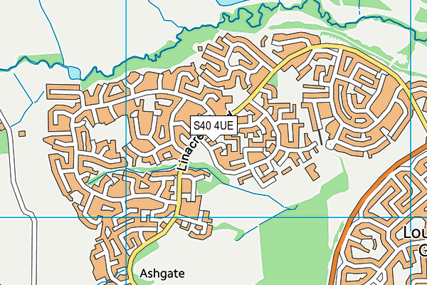 S40 4UE map - OS VectorMap District (Ordnance Survey)