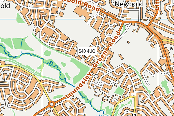 S40 4UQ map - OS VectorMap District (Ordnance Survey)
