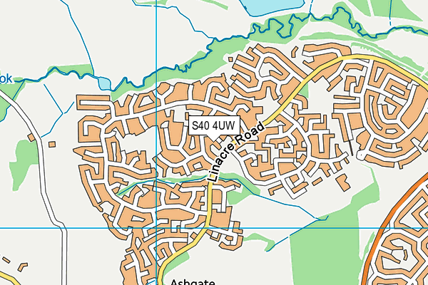 S40 4UW map - OS VectorMap District (Ordnance Survey)
