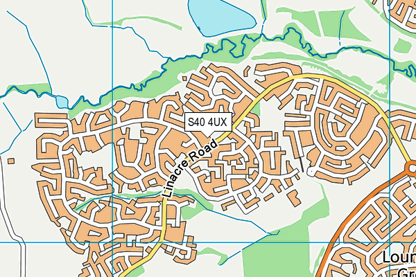 S40 4UX map - OS VectorMap District (Ordnance Survey)