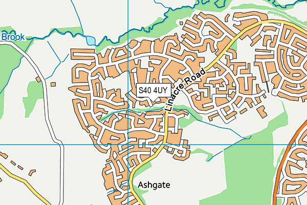 S40 4UY map - OS VectorMap District (Ordnance Survey)