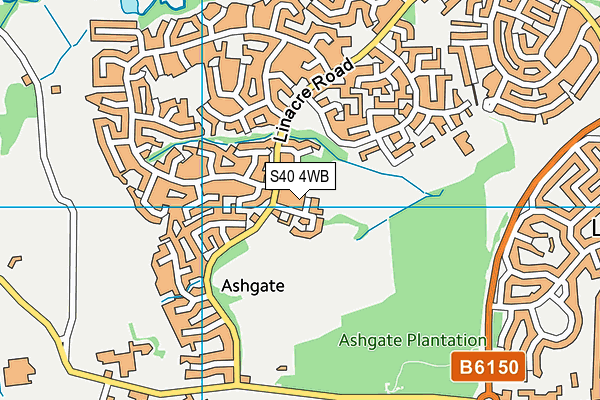 S40 4WB map - OS VectorMap District (Ordnance Survey)