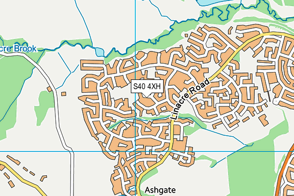 S40 4XH map - OS VectorMap District (Ordnance Survey)
