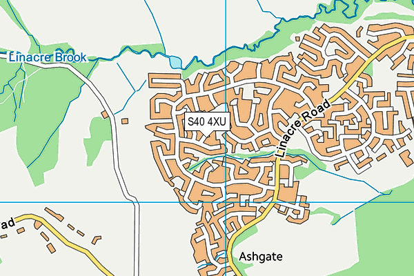 S40 4XU map - OS VectorMap District (Ordnance Survey)