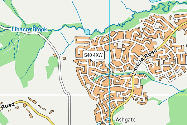 S40 4XW map - OS VectorMap District (Ordnance Survey)