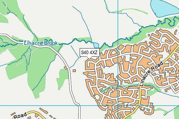 S40 4XZ map - OS VectorMap District (Ordnance Survey)